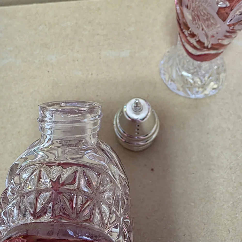 Vtg Hofbauer Byrdes Crystal Salt Pepper Set #210
